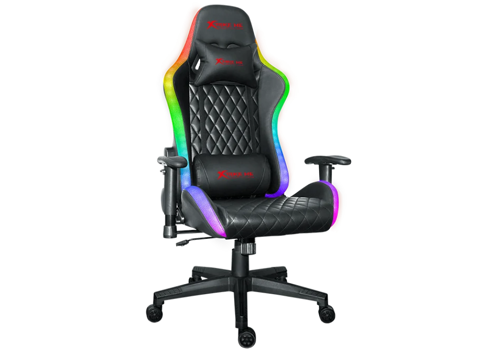 Xtrike-ME GC-907 - Ergonomic RGB Gaming Chair, 3D Armrests, PU Leather Finish, 135° Recline, 150kg Capacity, Black