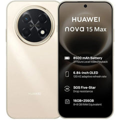 Huawei Nova 15 Max Dual SIM – 120Hz OLED Display, 50MP Ultra Sensing Rear Camera, 8GB RAM, 256GB Storage, 8500mAh Battery , Blush Gold