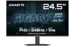 GIGABYTE G25F2A 25" Super Speed IPS Full HD 1ms 240Hz 120% sRGB HDR 10 AMD FreeSync Adjustable Stand w/ 2x HDMI & 1x DP Interface & Speakers - Black