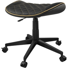 Cougar CROSSER Multi-Use Gaming Stool Scalloped Seat PVC Synthetic Leather Upholstery Adjustable Height Base with 5 Wheels Up to 120 kg Weight Support, Balck-Gold