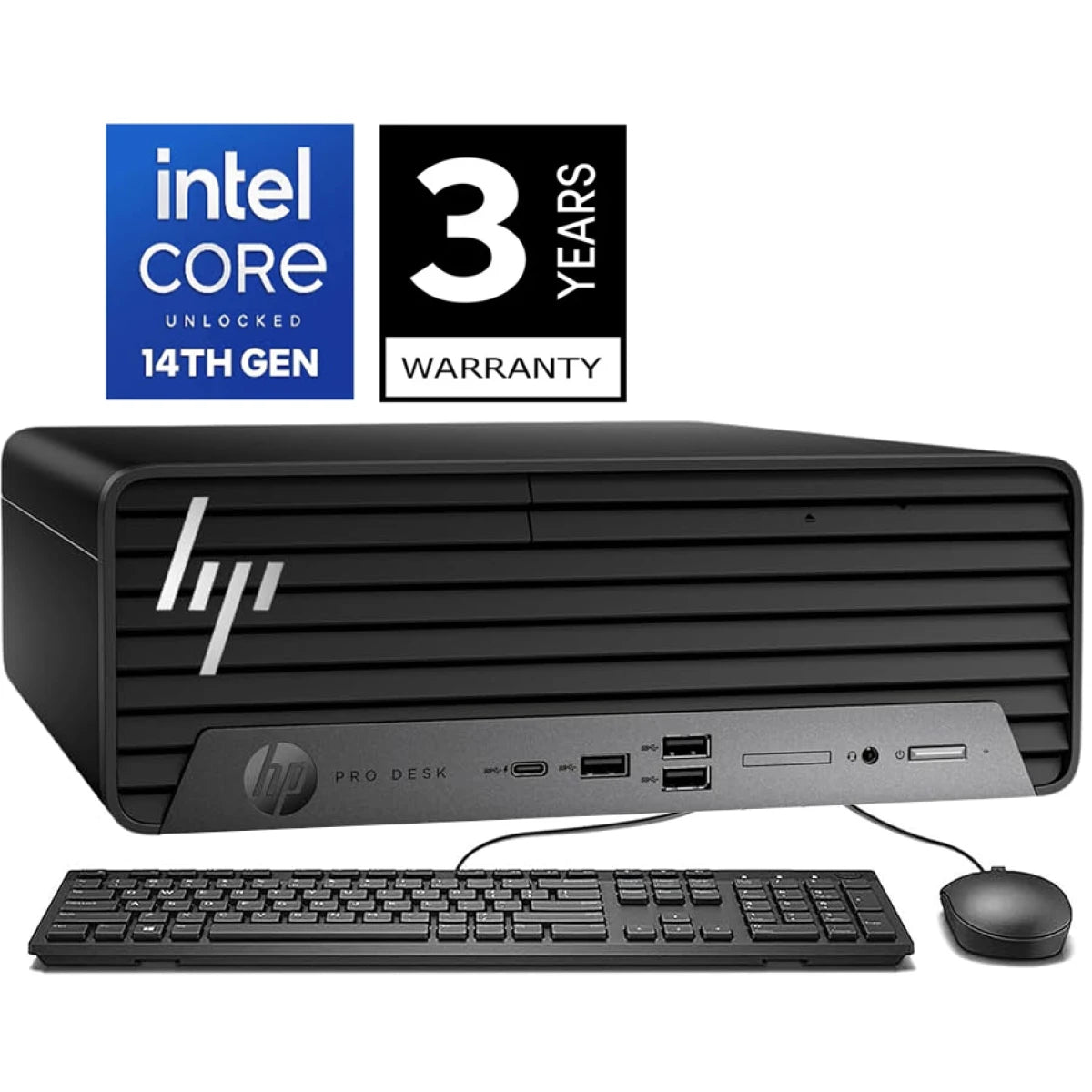 HP Pro SFF 400 G9 Compa Desktop PC 14Gen Intel Core i7 20-Cores Business Class w/ 3 Years Warranty - Black