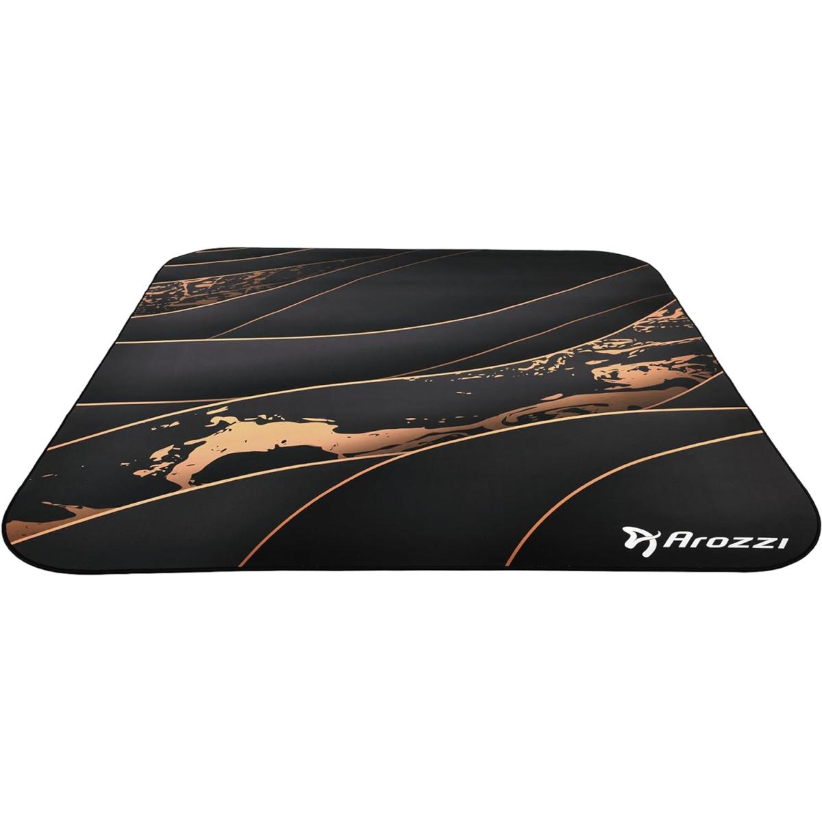 Arozzi Floor Mat Zona Quattro Microfiber Gaming Chair Floor Mat for Carpet Anti-Slip Noise Dampening Floor Mat for Office Chair - Black Gold