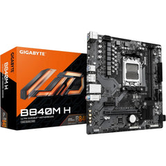 GIGABYTE B840M H M-ATX AM5 Motherboard, AMD B840 Chipset, 2x DDR5 DIMM Slots, 128GB Max Memory, 1 x PCIe 4.0 x16 slot, 1 x PCIe 4.0 M.2 Slot