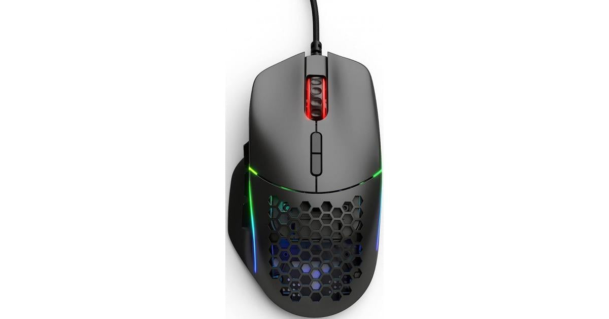 Glorious Gaming Model I RGB Wired Gaming Mouse 69g Superlight, 19K DPI w/ 2 Swappable Buttons, 9 Programmable Buttons, Side Thumb Rest - Black