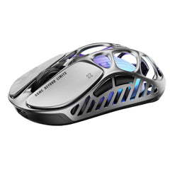 GravaStar Mercury X Wireless Gaming Mouse – 32,000 DPI PAW 3950 Sensor, 1000Hz Polling Rate, Only 49g, Magnesium Alloy Hollow Frame, RGB Lighting, 5 Programmable Buttons-Silver | MERCURY XPRO Silver |