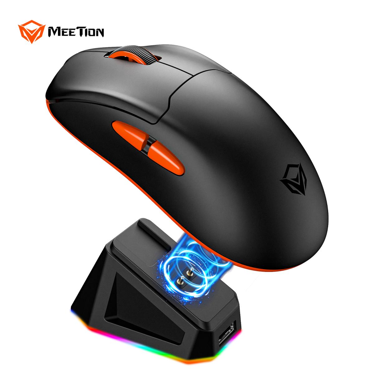 Meetion Air GW39 PAW3395 Sensor Wireless Gaming Mouse with Charging Dock -Black