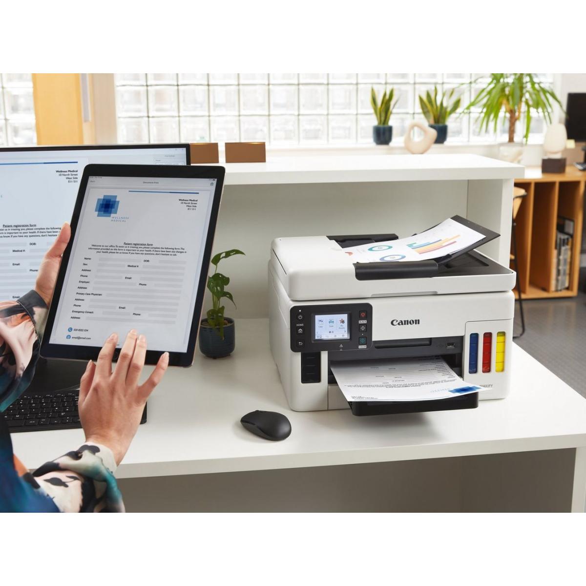 Canon Maxify Gx6040 Ink Tank All In One Wireless Multi Funion Machine (copy/print/scan) W/ Automatic Document Feeder White Canon Maxify Gx6040 Ink Tank All In One Wireless Multi Funion Machine (copy/print/scan) W/ Automatic Document Feeder White