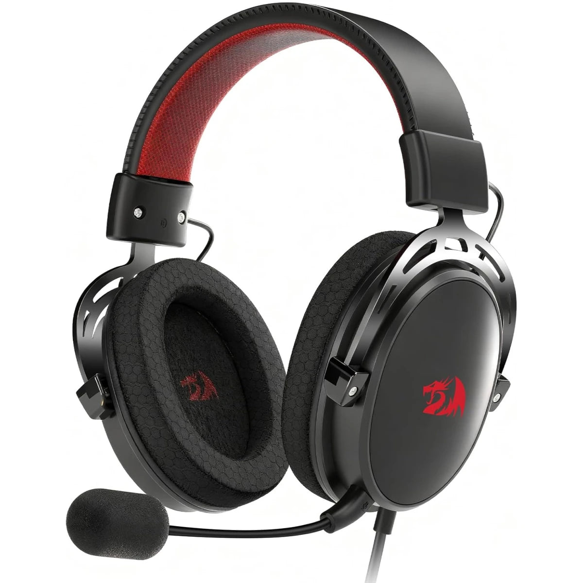 Redragon H541 Wired Gaming Headset with Mic, 53mm Drivers RGB Light Gaming Headphones, 3D Stereo Sound, Soft Memory Earmuffs & Artificial Leather Design for PC, PS4/5, Switch, Xbox. Black
