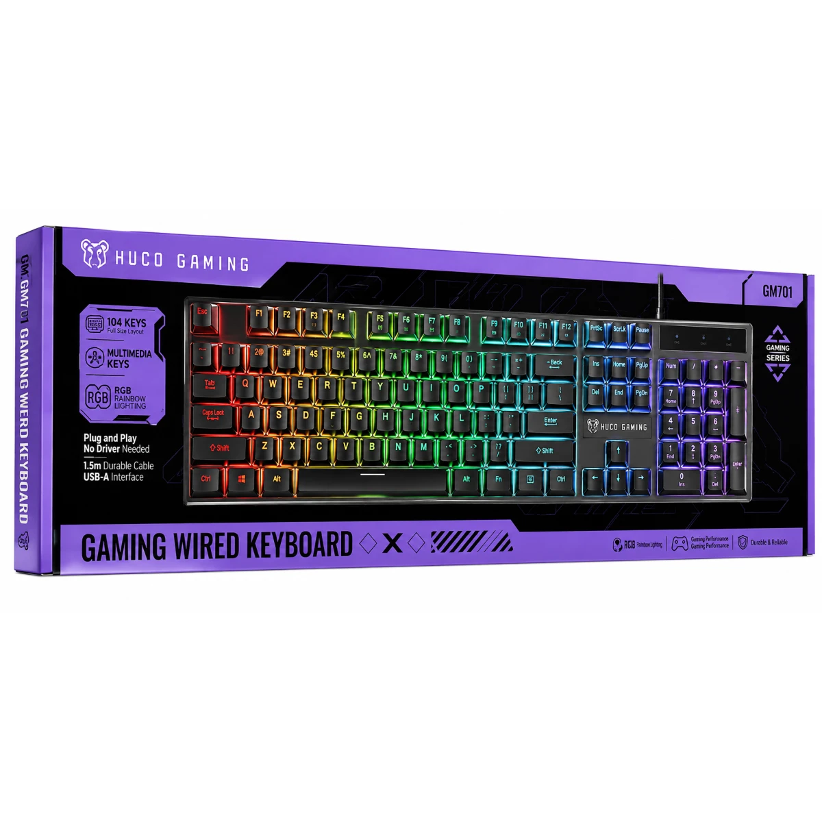 HOCO.GAMING GM701 Wired RGB Gaming Keyboard English Black
