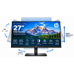 HP Pro 327pe (2025) 27" IPS Full HD 100Hz Professional Stand Monitor Extensive Connectivity ( Display Port , HDMI , VGA ) & 2x 2W Speakers