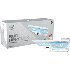 Asus Xh01 Rog Herculx Graphics Card Holder Toolless Mount Zinc Alloy Struure Height Adjustable , White