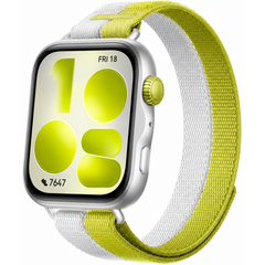 HUAWEI WATCH FIT 5 Smartwatch with Green-Grey Nylon Strap - Silver + Free Gift