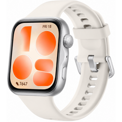 HUAWEI WATCH FIT 5 Smartwatch with White Fluoroelastomer Strap - White + Free Gift