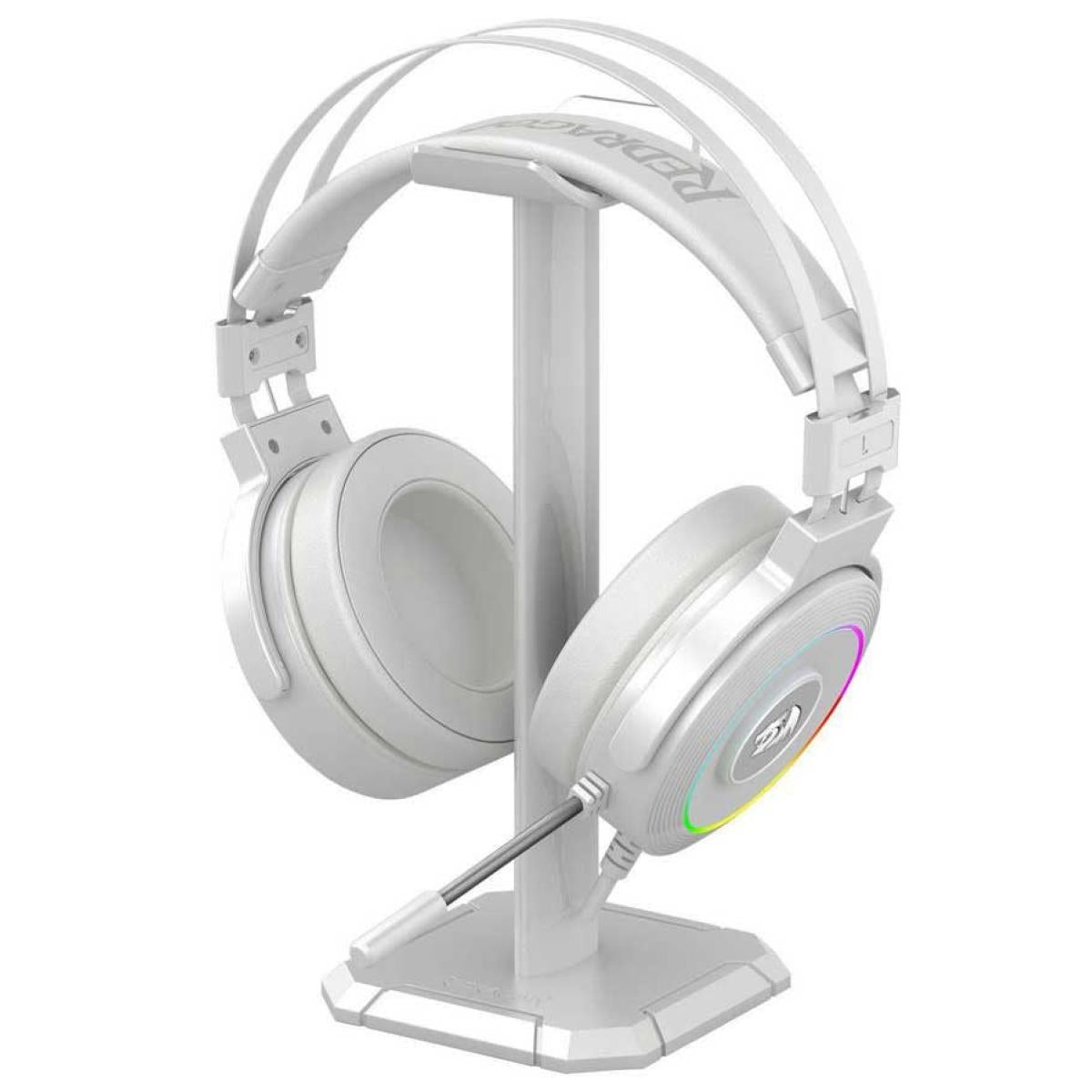 Redragon H320 Lamia 7.1 Surround Sound Volume Control Noise Cancelling Rgb Light W/ Stand White - CompuMe