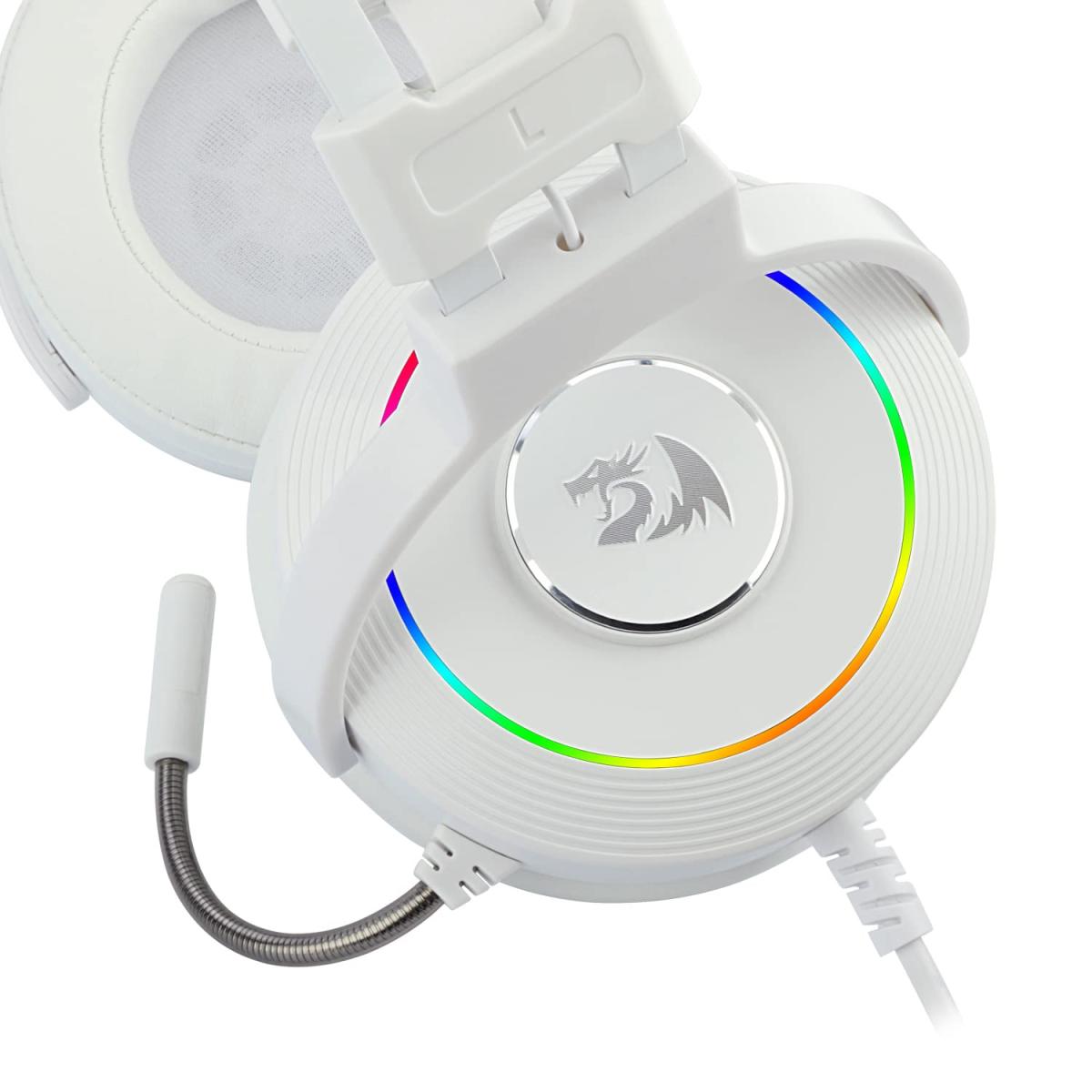 Redragon H320 Lamia 7.1 Surround Sound Volume Control Noise Cancelling Rgb Light W/ Stand White Redragon H320 Lamia 7.1 Surround Sound Volume Control Noise Cancelling Rgb Light W/ Stand White