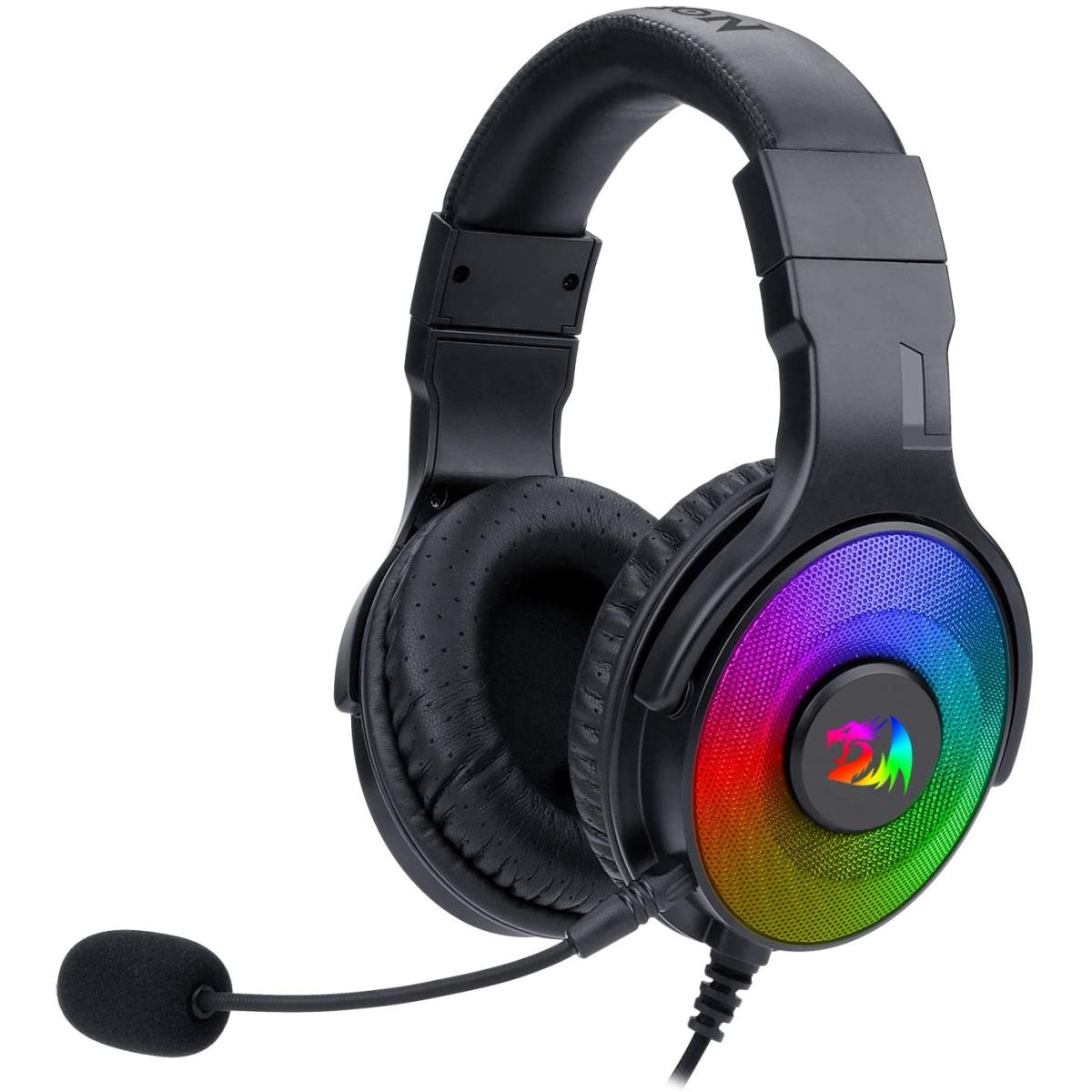 Redragon H350 Rgb Wired Gaming Headset, Dynamic Rgb Backlight Stereo Surround Sound 50mm Drivers Detachable Microphone, Over Ear Headphones Works For Pc/ps4/xbox One/ns , Black - CompuMe