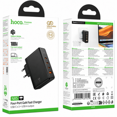 HOCO N85 Vigoroso 100W GaN 4-Port Fast Charger EU - Black