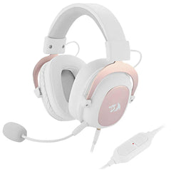 Redragon Zeus 2 Wired 7.1 Surround Sound Memory Foam Ear Pad 53mm Drivers Detachable Mic For Pcps4/3 & Xbox One/series X White