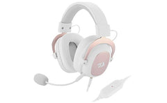Redragon Zeus 2 Wired 7.1 Surround Sound Memory Foam Ear Pad 53mm Drivers Detachable Mic For Pcps4/3 & Xbox One/series X White