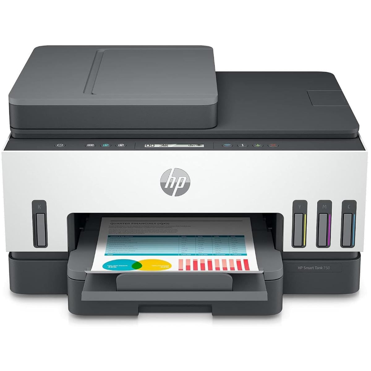 HP Smart Tank 750 All-in-One Auto Duplex WiFi Colour Printer with ADF, Print, Scan & Copy for Office with ADF