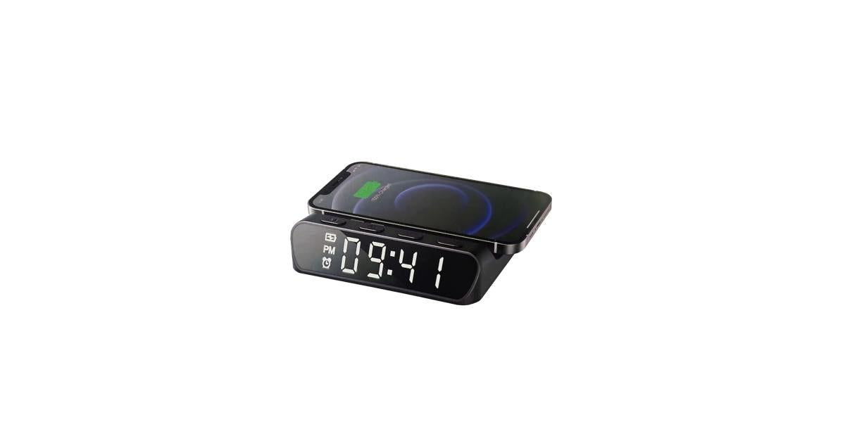 HAVIT W3031-BK 3-in-1 Wireless 15W Qi Charger with Alarm Clock – Black - CompuMe
