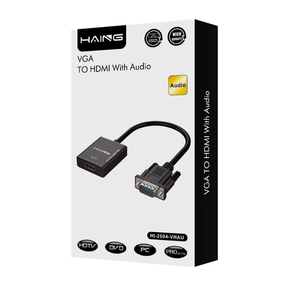Haing High Quality Vga to Hdmi with Audio Haing High Quality Vga to Hdmi with Audio