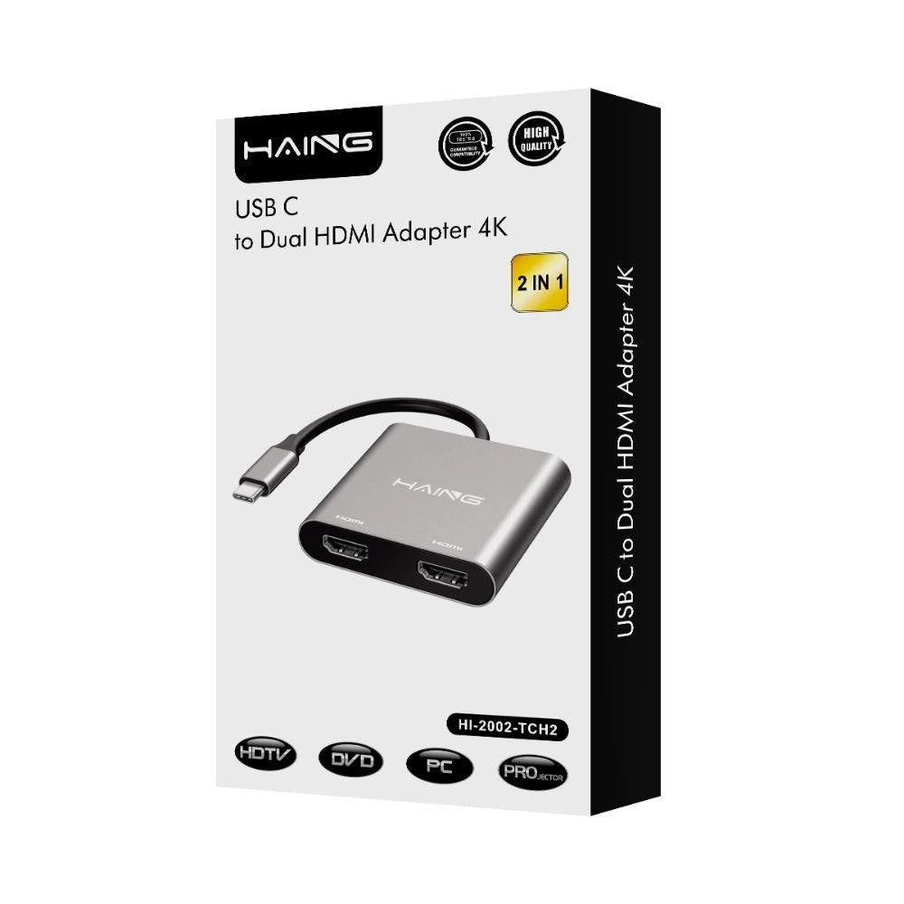 Haing Usb c to Dual Hdmi Adapter 4k Haing Usb c to Dual Hdmi Adapter 4k
