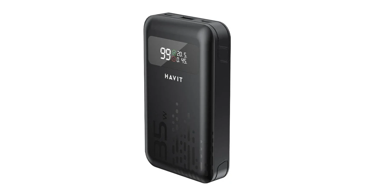 HAVIT PB5211 45W PD Fast Charging Power Bank – 10200mAh | Smart Digital Display | Laptop Compatible