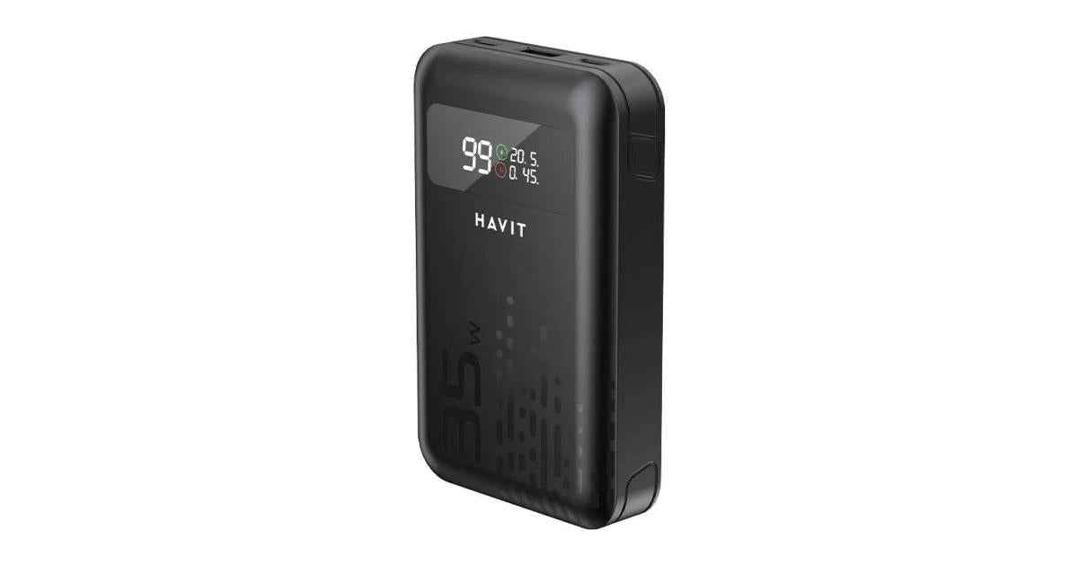 HAVIT PB5211 45W PD Fast Charging Power Bank - 10200mAh Smart Digital Display Laptop Compatible