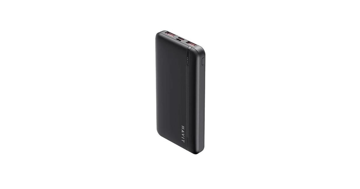 HAVIT PB90 Portable Fast Charging Power Bank – PD 20W & 22.5W | LED Display | Black