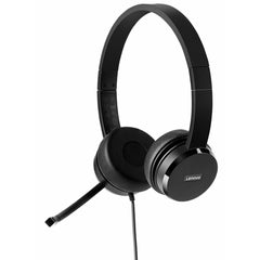 Lenovo 100 Stereo Analog Headset Usb 180° Boom Microphone Memory Foam Earcups Black - CompuMe