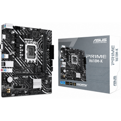 ASUS Prime H610M-K DDR5 Micro-ATX LGA 1700 Motherboard, Intel H610 Chipset, 2x DIMM DDR5 Slots, 96GB Max Memory, 1x M.2 Slot, 1x PCIe 4.0 x16 Slot, Realtek 1Gb Ethernet