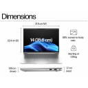Business Laptop HP ProBook 4 G1iR 14 AI Notebook PC, Intel® Core™ 7 150U, 16GB DDR5, 512GB SSD, 14" FHD+ IPS, Fingerprint, RJ45, Long Battery Life - Pike Silver Aluminum