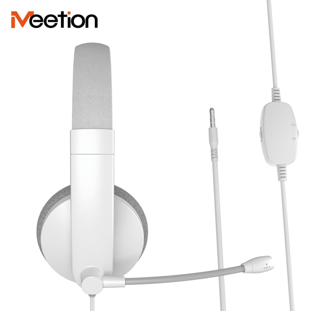 Meetion HP002 Telephony 3.5mm Jack Headset -White