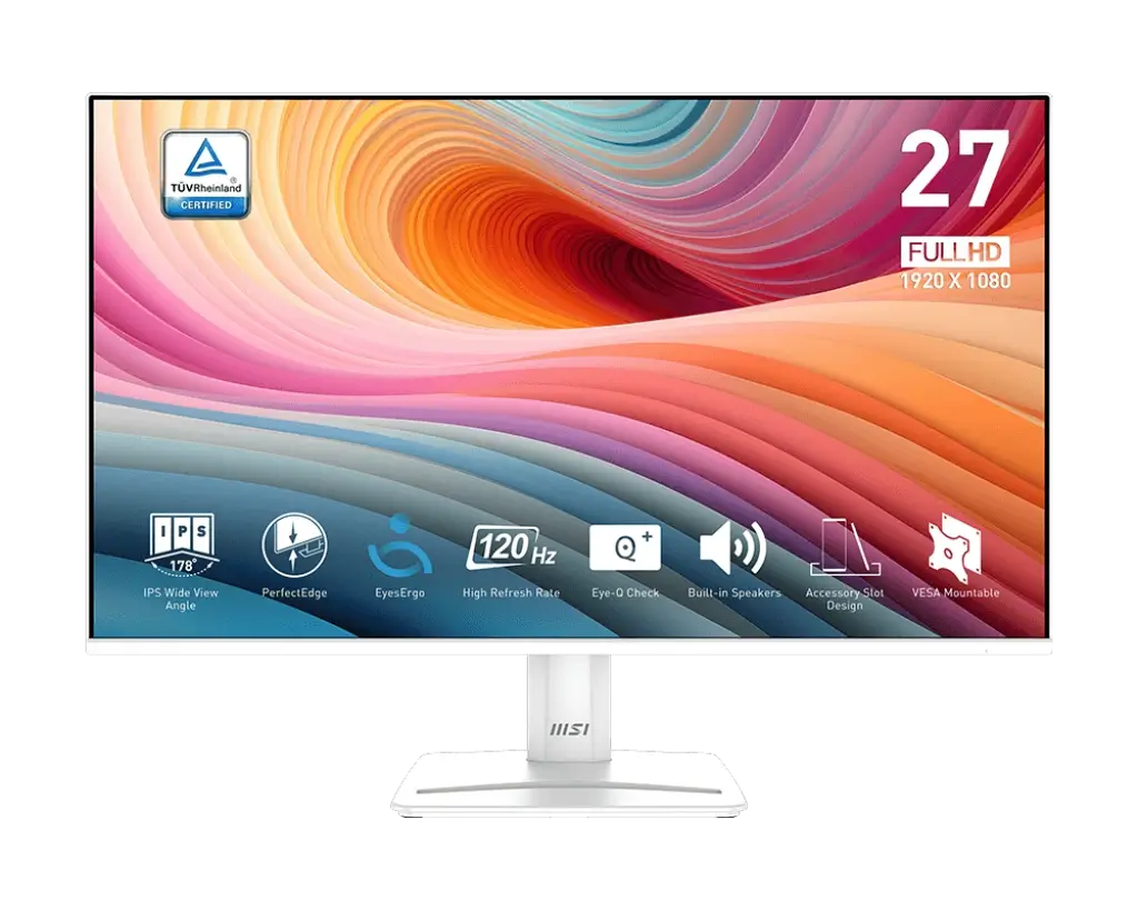 Msi Pro Mp275w E2 27 Inch Ips Fhd 120hz 1ms Business Monitor White (built In Speakers)