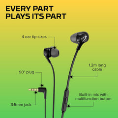 Hyperx Cloud Earbuds Ii – 14mm Drivers, Four Eartips, Hard-shell Carrying Case,