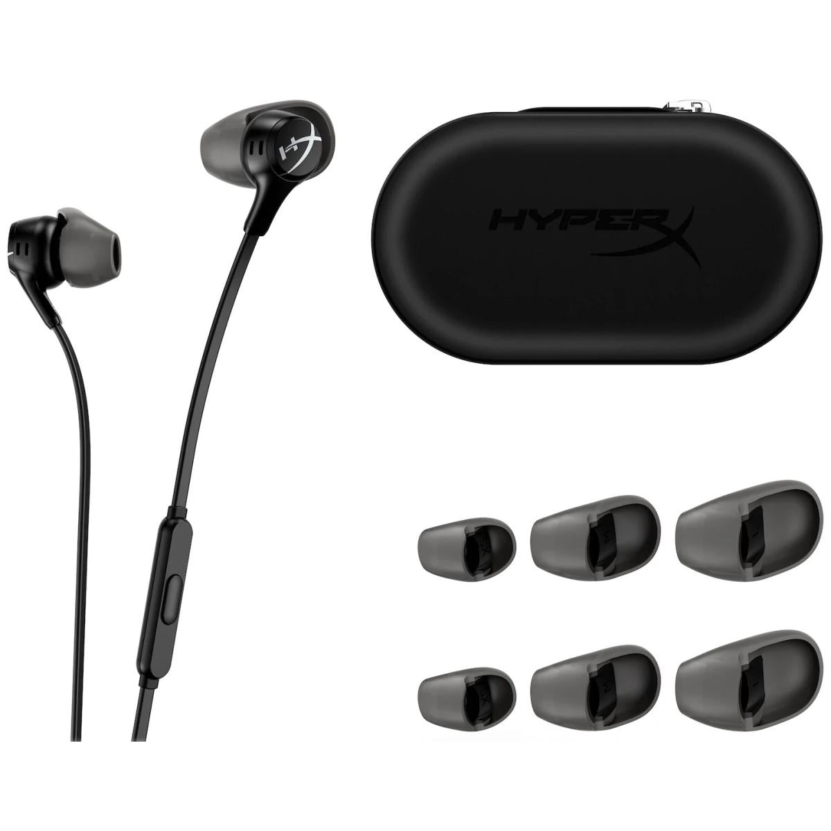 HyperX Cloud Earbuds II Wired 3.5mm Low - profile 90° Plug Gaming Headphones with Built - in Mic & Mobile Multifunction Button for