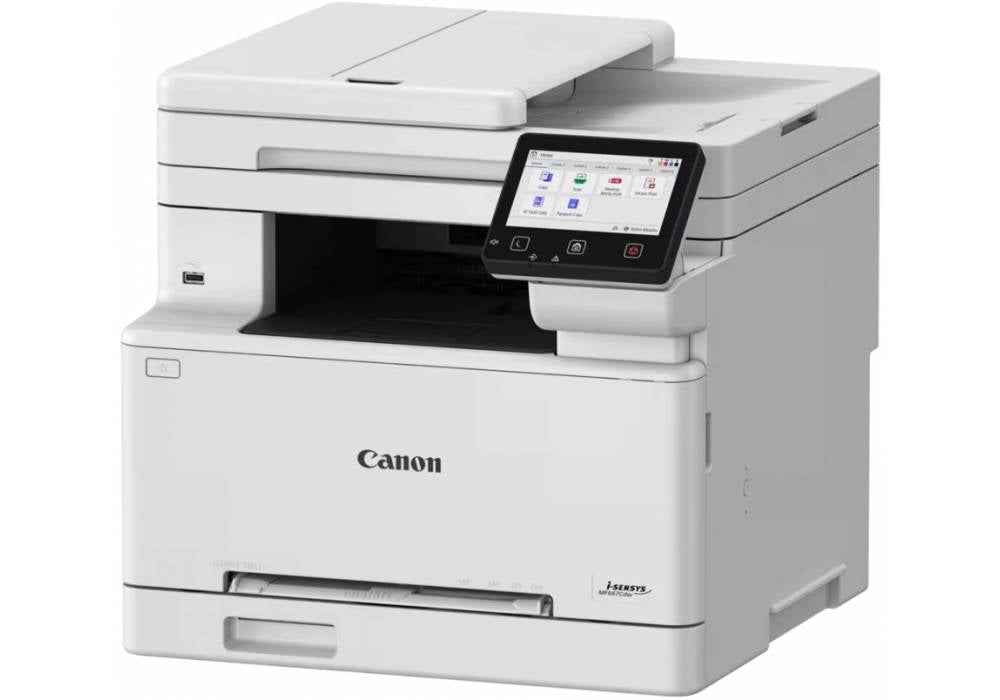 Canon i-SENSYS MF664Cdw Colour Laser Multi-Function Printer, 25 ppm Speed, 3-in-1 Print Scan Copy, Auto Duplex, Wireless & Gigabit Ethernet, Secure Print, 12.7cm Touchscreen, White