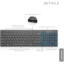 Lenovo Professional Ultraslim Wireless Combo Chargeable Keyboard & 2 AAA Batteries For Mouse Arabic / English