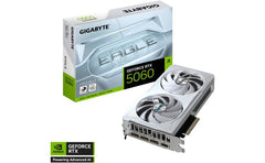 GIGABYTE GeForce RTX 5060 EAGLE OC ICE Graphics Card, 8GB GDDR7 128-Bit Memory, 2497 MHz Core Clock, 28 Gbps Memory Clock, 3840 CUDA Cores, PCI Express 5.0, White