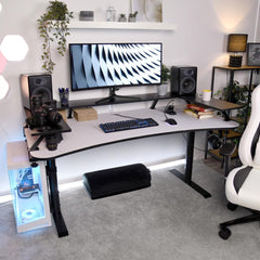 Arozzi Arena Desk Riser Large Ergonomic Design Universal Compatibility Reinforced Metal Beam Supports Up To 20kg , Black