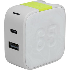 Infinity Lab Instant Charger 65w 2 Usb Powerful Usb C And Usb A Gan Pd Charger White
