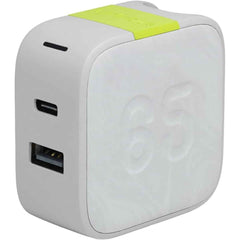 Infinity Lab Instant Charger 65w 2 Usb Powerful Usb C And Usb A Gan Pd Charger White