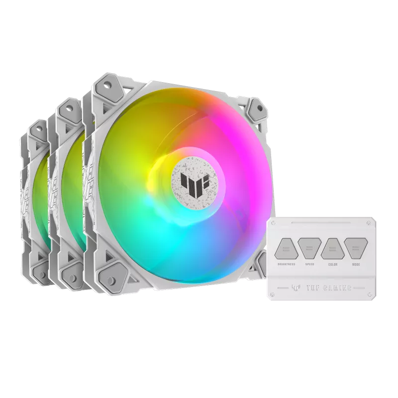 ASUS TUF Gaming TF120 ARGB Case Fan, Aura Sync Compatibility, 12cm 3in1 Fan White