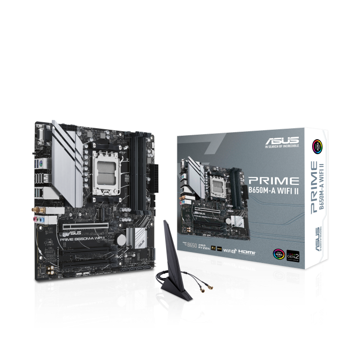 ASUS Prime B650M-A WiFi II mATX Motherboard – AMD B650, DDR5, Ryzen 7000 Series