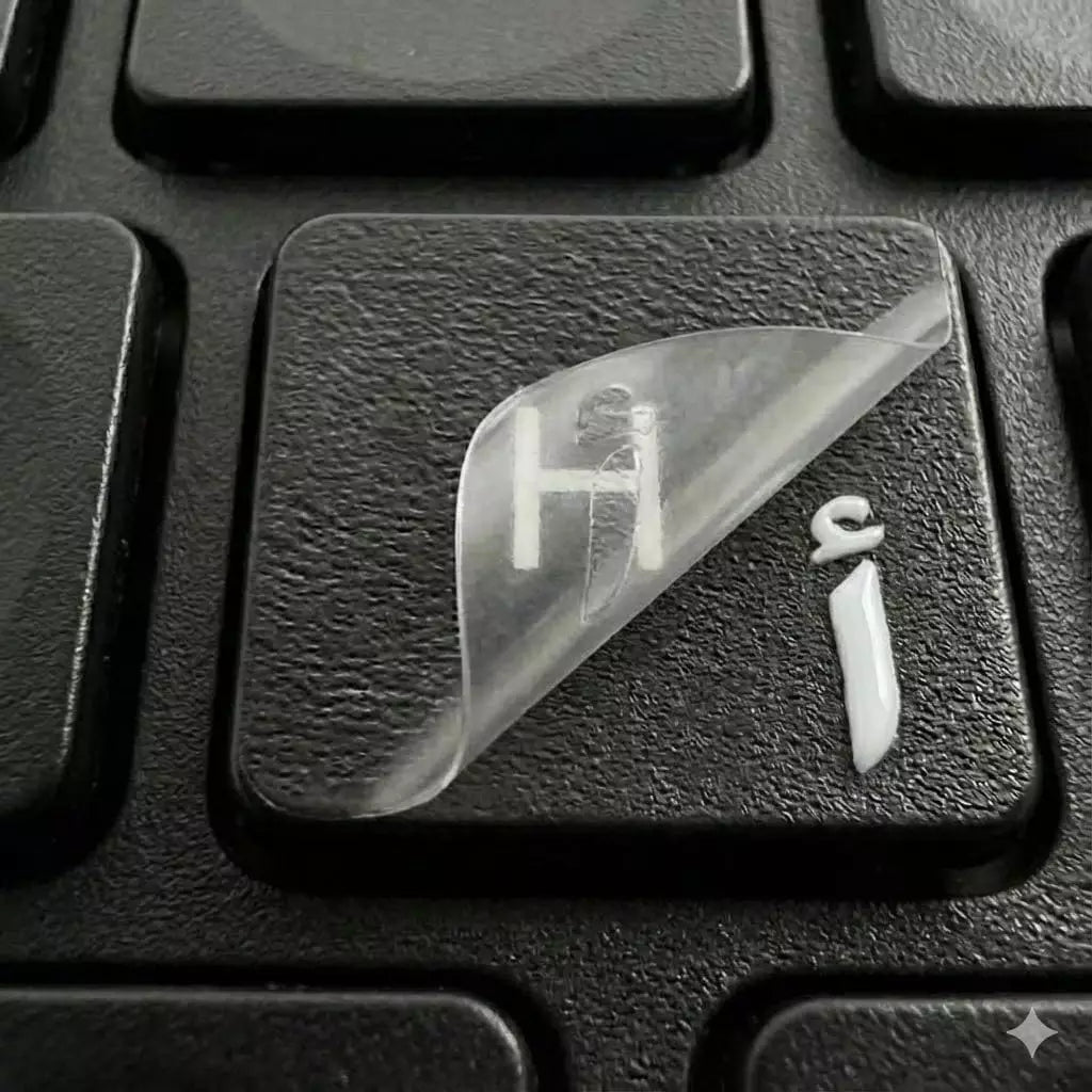 PLASTIC WHITE ARABIC 3D LETTERS KEYBOARD STICKERS CLEAN FACTORY-LOOK