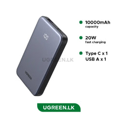 Ugreen 75131b Power Bank 20w 10000mah Two Way Fast Charging