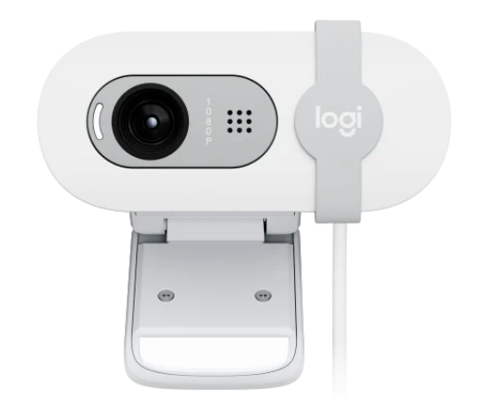 LOGITECH BRIO 100 1080p FULL HD WEBCAM for Meetings and Streaming - WHITE