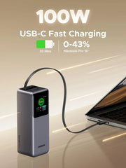 Ugreen 55987b Nexode 20000mah 165w Power Bank With Retractable Cable