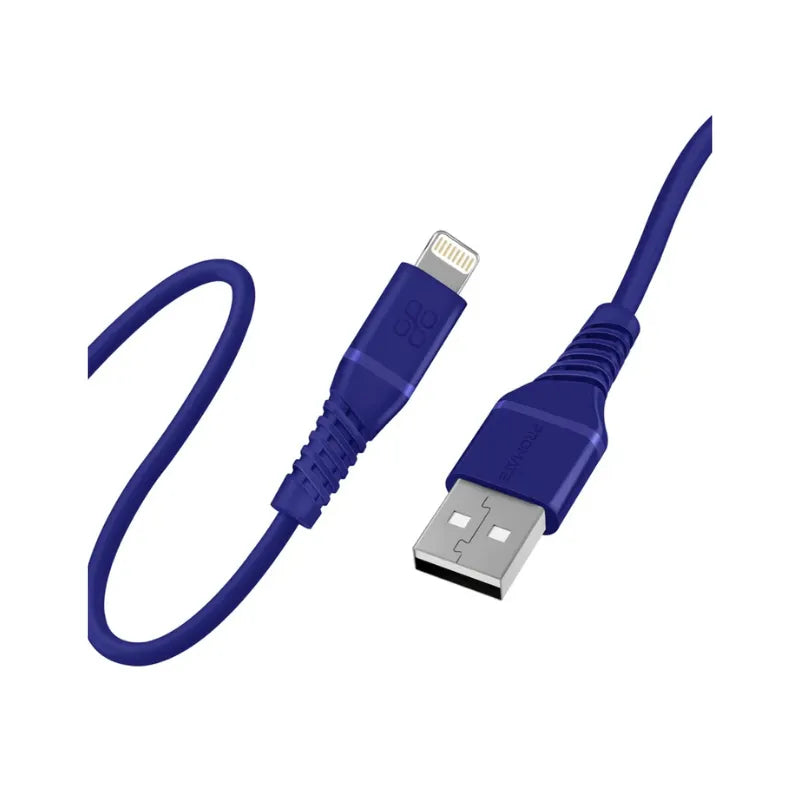 Promate Powerline-AI120 - Blue, Data Sync & Charge Cable